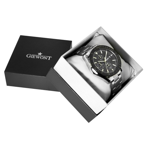 Zegarek Męski Giewont PrimeChrono GW8620-1 Chronograf Silver/Black - 6374