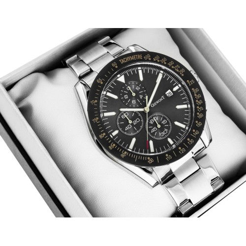 Zegarek Męski Giewont PrimeChrono GW8620-1 Chronograf Silver/Black - 6374
