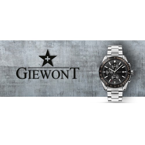Zegarek Męski Giewont PrimeChrono GW8620-1 Chronograf Silver/Black - 6374