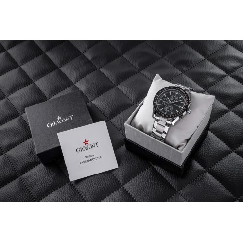 Zegarek Męski Giewont PrimeChrono GW8620-1 Chronograf Silver/Black - 6374