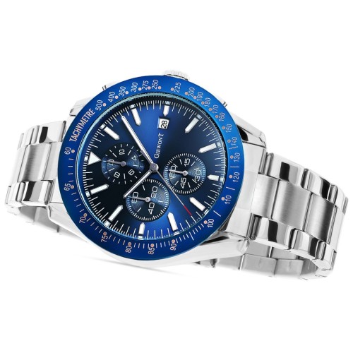 Zegarek Męski Giewont PrimeChrono GW8620-2 Chronograf Silver/Blue - 6373