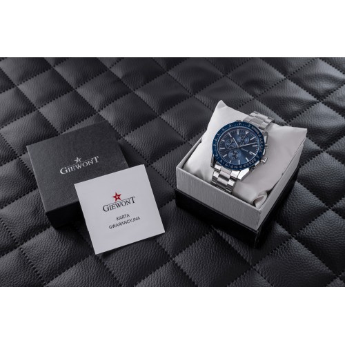 Zegarek Męski Giewont PrimeChrono GW8620-2 Chronograf Silver/Blue - 6373