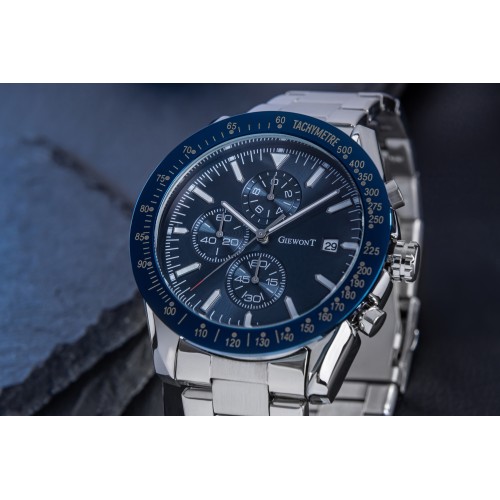 Zegarek Męski Giewont PrimeChrono GW8620-2 Chronograf Silver/Blue - 6373