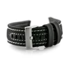 Pasek skórzany do zegarka W34 - PREMIUM - czarny/białe - 26mm - TA-18426