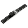 Pasek skórzany do zegarka W34 - PREMIUM - czarny/białe - 26mm - TA-18426