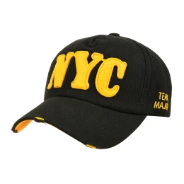 Czarna Czapka Z Daszkiem Baseballówka Vintage Regulowana Nyc Czm23